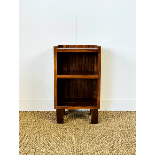 A beautiful vintage scandinavian console table, side table, or nightstand made of walnut, dating from the 1960s. height-...