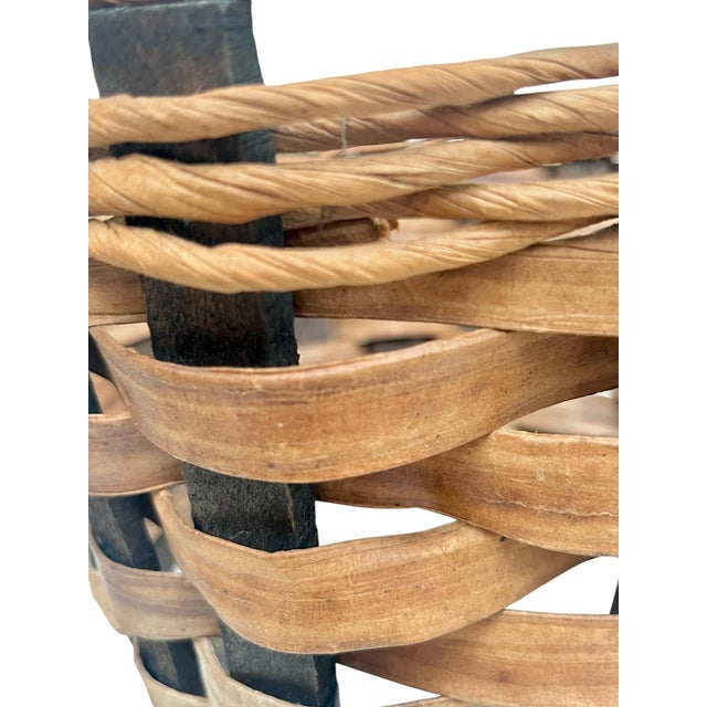 Pair Mid-Century Woven Basket Planters on Tripod Stands For Sale - Image 11 of 14
