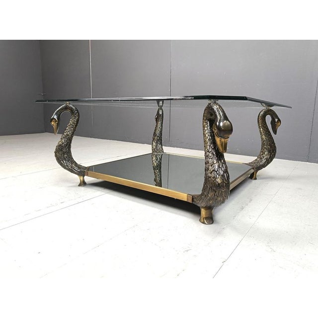 Brass Swan Coffee Table, 1970s For Sale - Image 9 of 11