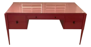 Mid 20th Century Lacquered Salmon Color Writing Desk