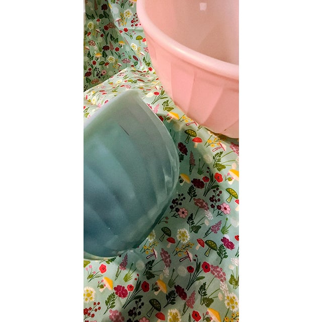 Turquoise Antique Vintage Fire King Anchor Hocking Nesting Bowls For Sale - Image 8 of 9