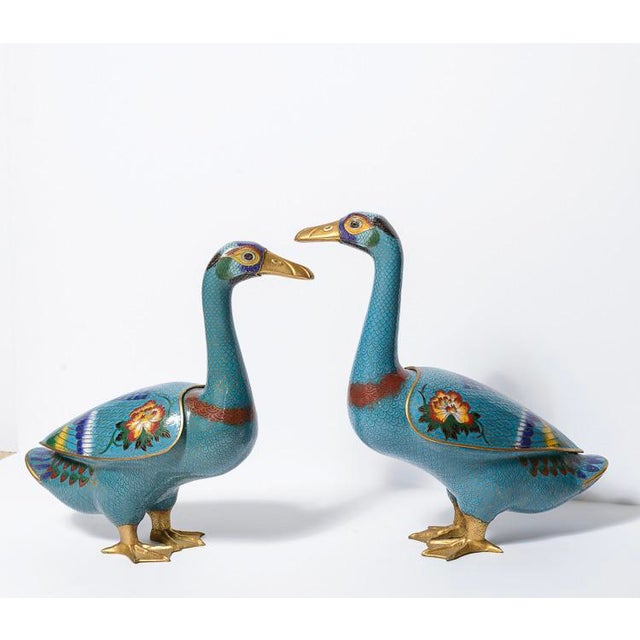 Antique Early 20th c.Chinese Cloisonne Ducks, APair Chairish