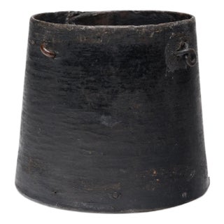 Chinese Black Lacquer Milk Bucket, C. 1920 For Sale