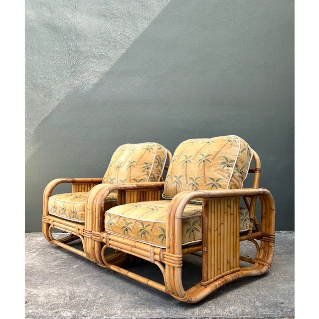Vintage Bielecky Brothers Bent Rattan Lounge Chairs - A Pair For Sale - Image 11 of 12