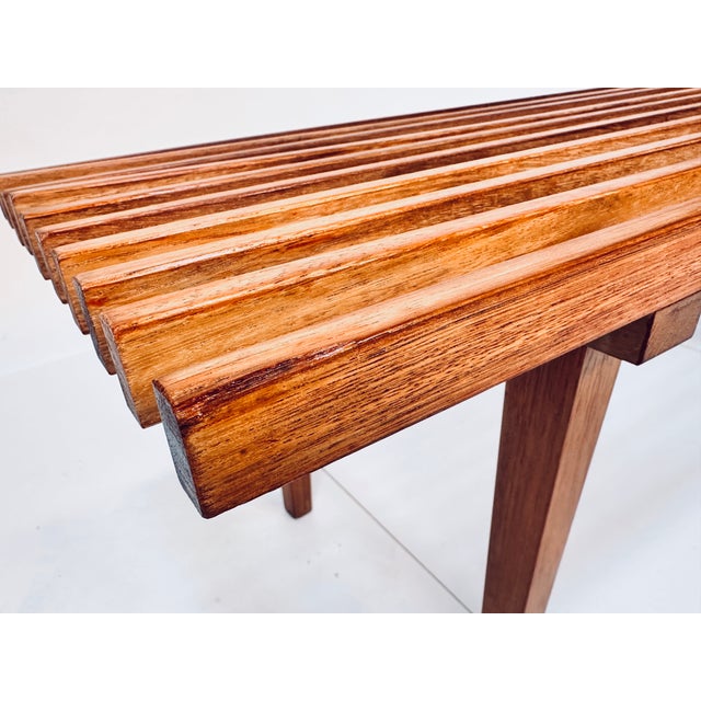 Flower Bench or Side Table with Wooden Slats in Walnut, Germany, 1960s For Sale - Image 13 of 16