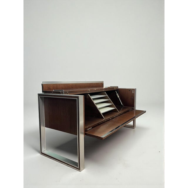 1970s Large Double-Sided Ministers Desk in Varnished Rosewood by Claude Gaillard for Ligne Roset, 1970s, Set of 2 For Sale - Image 5 of 18