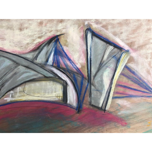 Abstract Architectural Concept Original Drawing by Erik Sulander 17x34 For Sale - Image 3 of 4