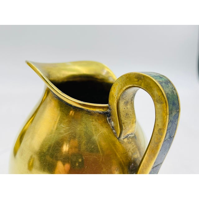 1950s Los Castillo Taxco Brass & Stone Inlaid Tea Set, Mexican Modernism - Set of 3 For Sale - Image 16 of 18