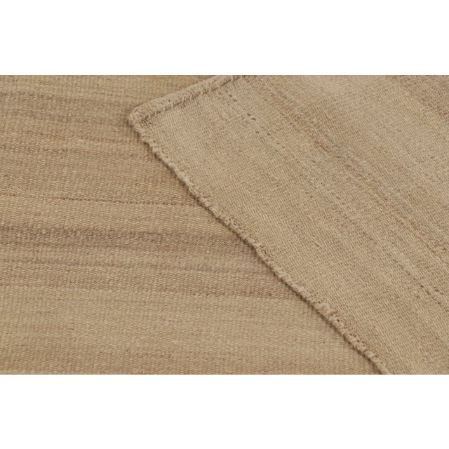 Rug & Kilim's Textural Beige Rez Kilim Flatweave With Linear Design For Sale - Image 9 of 11