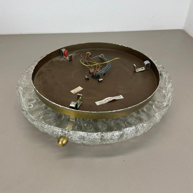Large Ice Murano Glass Flush Mount from Hillebrand Leuchten, 1970s For Sale - Image 11 of 18