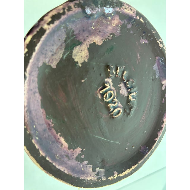 Antique Art Deco Faïencerie De Thulin 9 In. Vase For Sale - Image 10 of 12