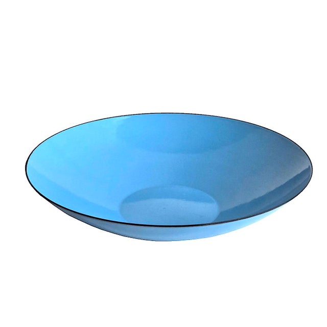 1970s Vintage Large Blue Enamel on Steel Bowl in the Style of Krenit For Sale - Image 5 of 13