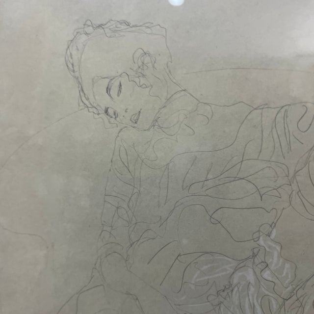 Gustav KLIMT 1862 -1918 Erotic drawing, Offset lithography in colors on strong art printing paper. Signed in the printing...