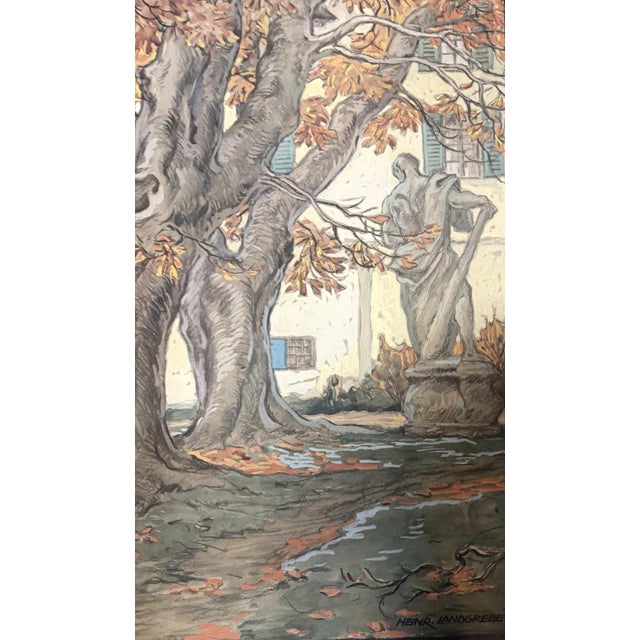 Heinrich Landgrebe, Fulda Castle Courtyard, Oil Painting on Canvas For Sale - Image 6 of 13