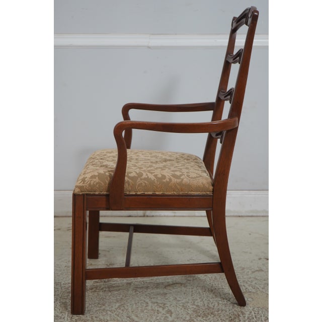 Chippendale Set of 6 Old Colony Mahogany Chippendale Style Ribbon Back Dining Chairs For Sale - Image 3 of 18