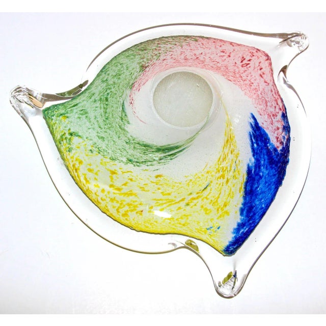 Seguso Sommerso Murano Art Glass Triangular Bowl or Ashtray, Italy 1960's For Sale In Palm Springs - Image 6 of 13