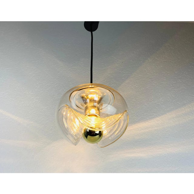 Transparent Glass Pendant Lamp by Koch & Lowy for Peill and Putzler, 1960 For Sale - Image 6 of 13