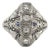 Late 20th Century Antique Art Deco Filigreed 18k White Gold Four Diamond Sapphire Cocktail Ring, Size 7 For Sale