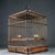 Antique Rosewood Birdcage With Gemstone Inlay and Porcelain Feeders For Sale - Image 4 of 9