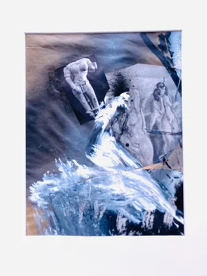 Contemporary Abstract Figurative Mixed-Media Acrylic Collage