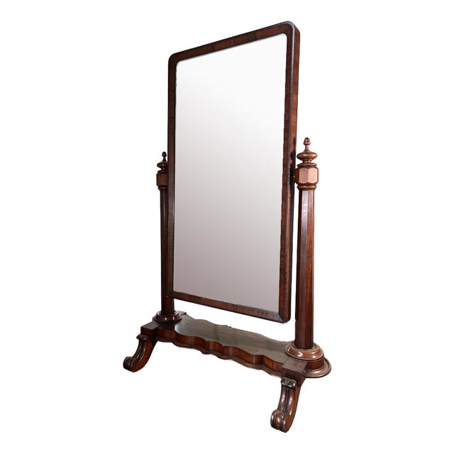 Large Victorian Cheval Dressing Mirror For Sale