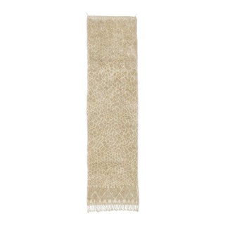 Elegant Hand-Knotted Wool Runner | 12'6" X 3'5" | One of a Kind For Sale