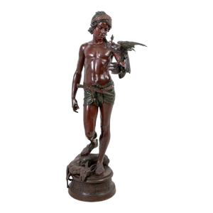 Emile Guillemin "The Falconer" Patinated Bronze