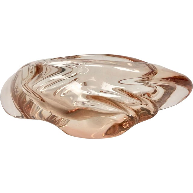 Glass Ashtray in Rose by Rudolf Beránek for Skrdlovice, 1960s For Sale - Image 9 of 9