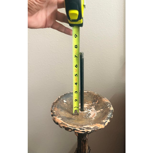18th C.Italian Church Alter Candlestick Fitted as Floor Lamp, Needs Lamp Parts, 38” H For Sale - Image 6 of 12