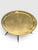Mid-Century Chinoiserie 45 Inch Hand-Etched Brass Tray Coffee Table on Teak Spider Base. For Sale - Image 4 of 11
