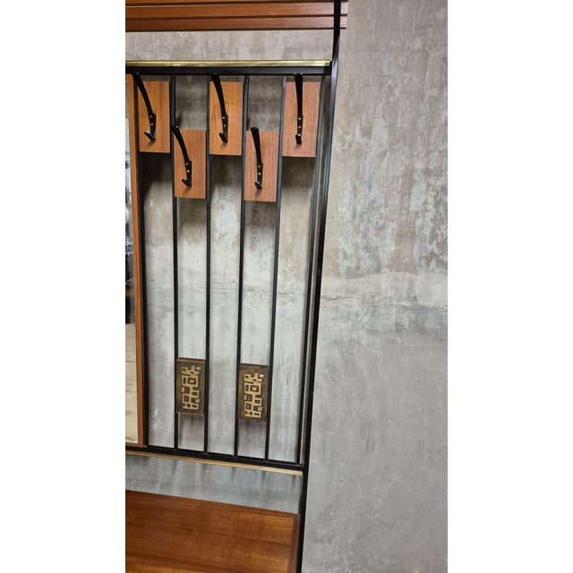 Metal Mid-Century Modern Hallway Coat Rack with Mirror by Alfred Hendrickx for Belform, Belgium, 1940s For Sale - Image 7 of 18