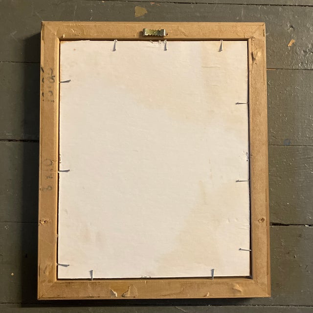 Abstract 1950’s Original Abstract Female Portrait Watercolor Painting Framed For Sale - Image 3 of 3