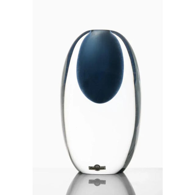 Gunnar Nylund Glass Vase in Blue by Gunnar Nylund, 1950s For Sale - Image 4 of 5