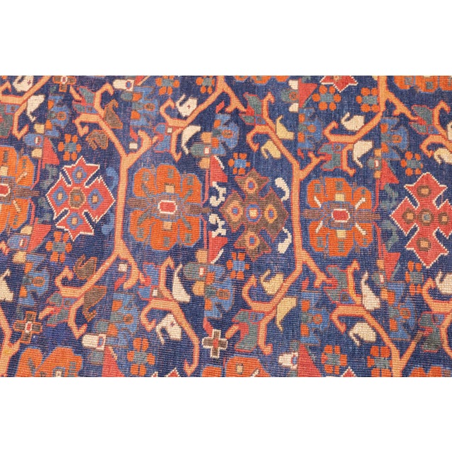 Brick Red Antique Persian Afshar Rug 4'1" X 5’6" For Sale - Image 8 of 12