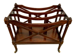 Early American Style Magazine Stand on Casters by Fine Arts Furniture Co.