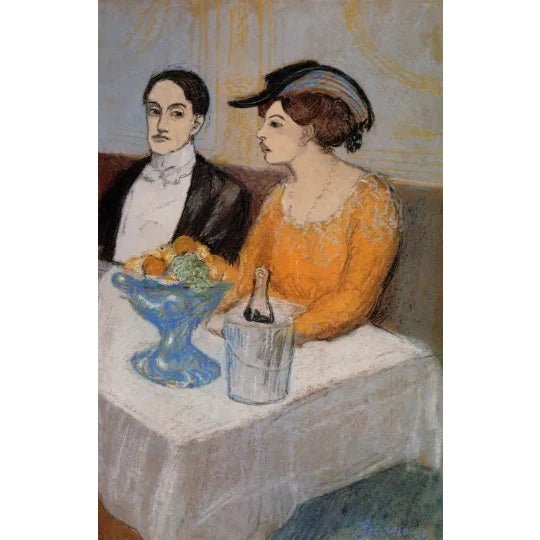 Picasso Man and Woman at Table Numbered Giclee For Sale