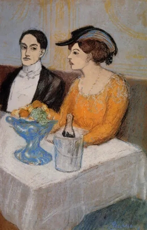 Picasso Man and Woman at Table Numbered Giclee