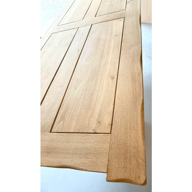 Wood Early 1900s Belgian Oak Monastery Trestle Dining Table For Sale - Image 7 of 12
