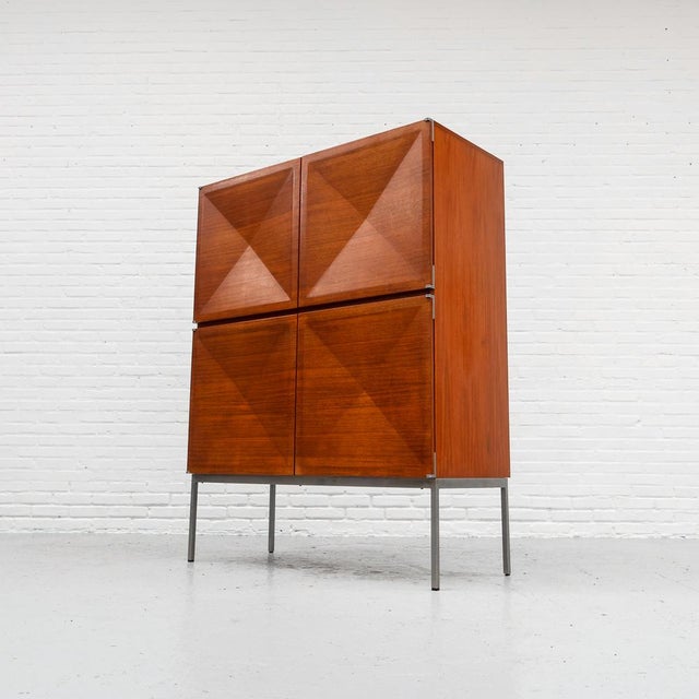 Exclusive Mid-Century 'Pointe de Diamant' sideboard of high quality. Designed by Antoine Philippon and Jacqueline Lecoq in...