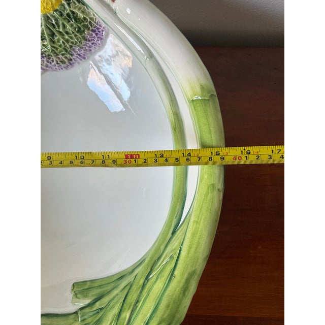 Oversized 20th Century Trompe l'Oeil Italian Vegetable, Leek, Cabbage, and Lemon Platter/ Bowl For Sale In Boise - Image 6 of 11