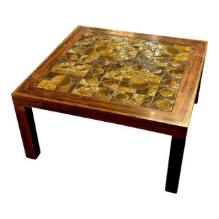 Mid Century Modern Danish Centrum Mobler Tile Top Rosewood Coffee Table For Sale