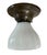 Antique White 1920s Ribbed Clam Broth Sheffield Style Flushmount Ceiling Light For Sale - Image 8 of 8