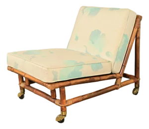 John Wisner for Ficks Reed Mid-Century Hollywood Regency Bamboo Rattan Lounge Chair, 1950s