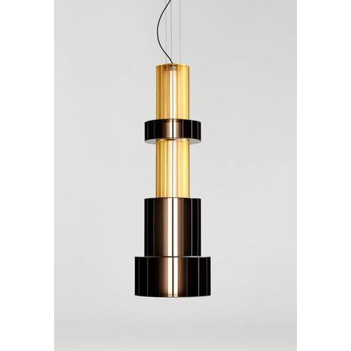 Babel T Gr Golden Suspended Lamp by Stephen Burks for Parachilna For Sale - Image 9 of 12