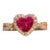 The Lovers Leap: Heart Shaped Natural Ruby and Diamond Ring in Yellow Gold For Sale