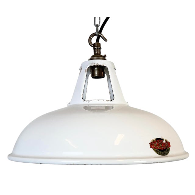 Industrial White Enamel Factory Pendant Lamp from Thorlux, 1960s For Sale - Image 18 of 18