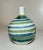 1980s Vintage Otagiri Japan Green Striped Glazed Bulbous Weed Pot Pottery Vase For Sale - Image 5 of 8