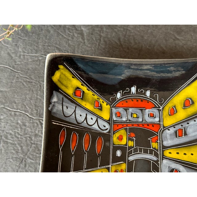 Red Modern Italian Pottery Ashtray or Wall Plate For Sale - Image 8 of 12