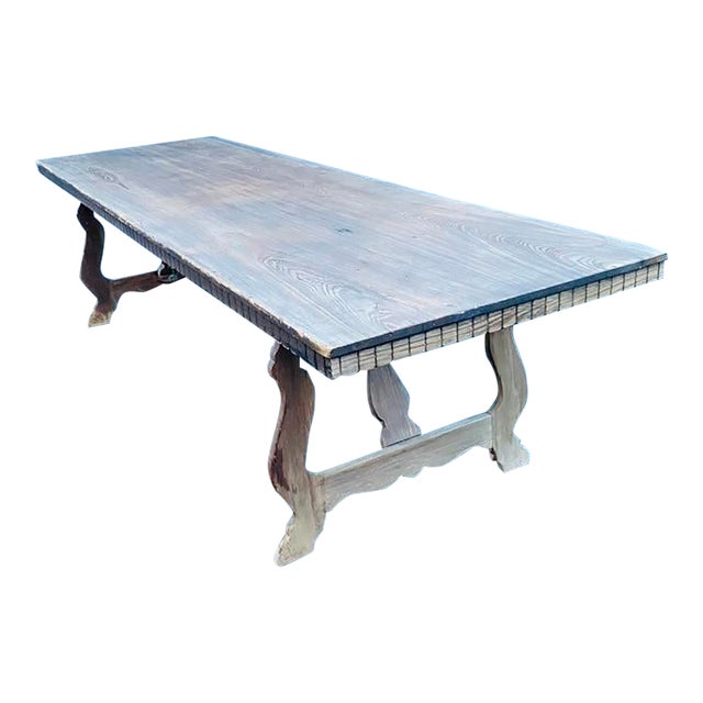 Monumental French Provincial Walnut Farmhouse Dining Table For Sale