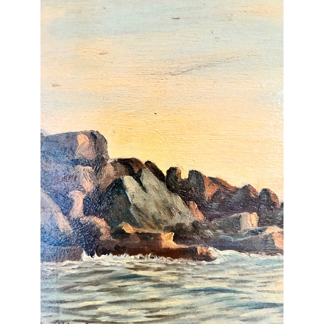 Antique Signed Sailing Ship Seascape Oil Painting For Sale - Image 6 of 13